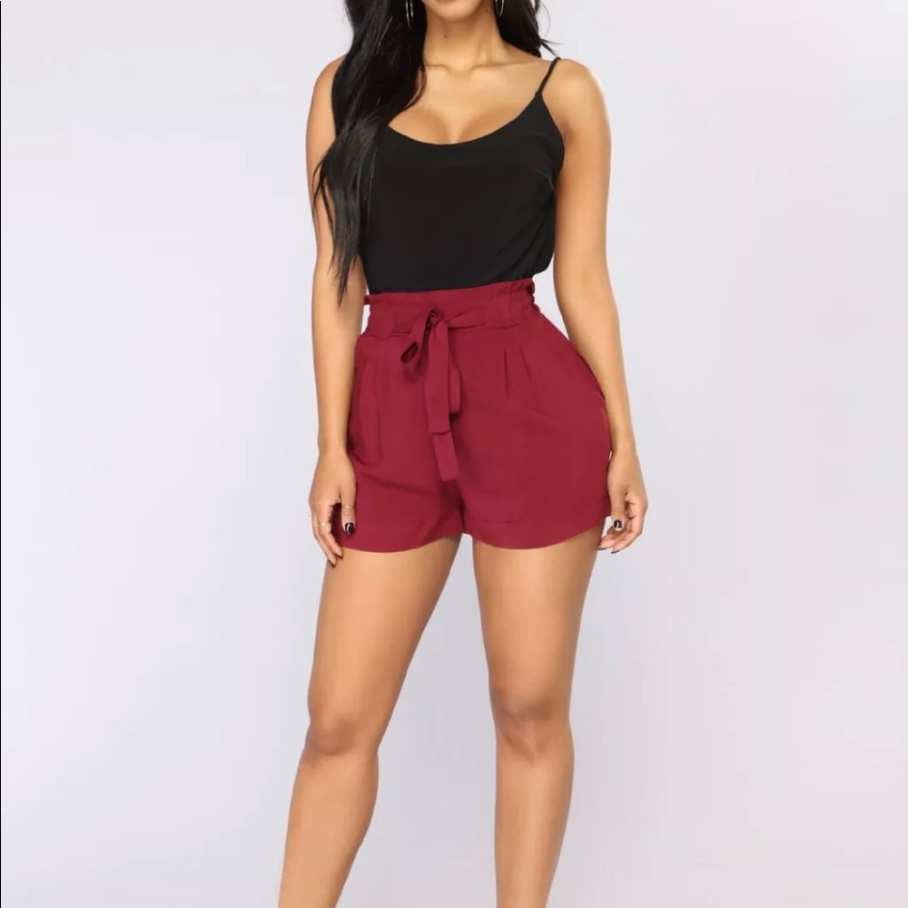 Red paper bag shorts SMALL